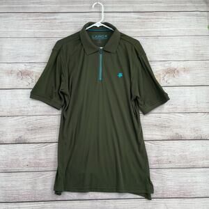 Laird‎ Limited Edition 1/4 Zip Turtle Embroidered Polo Shirt Men's Size XL Green